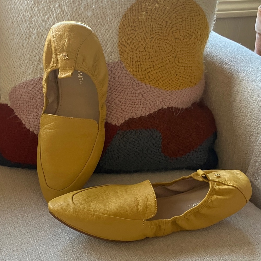 Yosi Samra Skyler Marigold Yellow Leather Loafers Flats 11